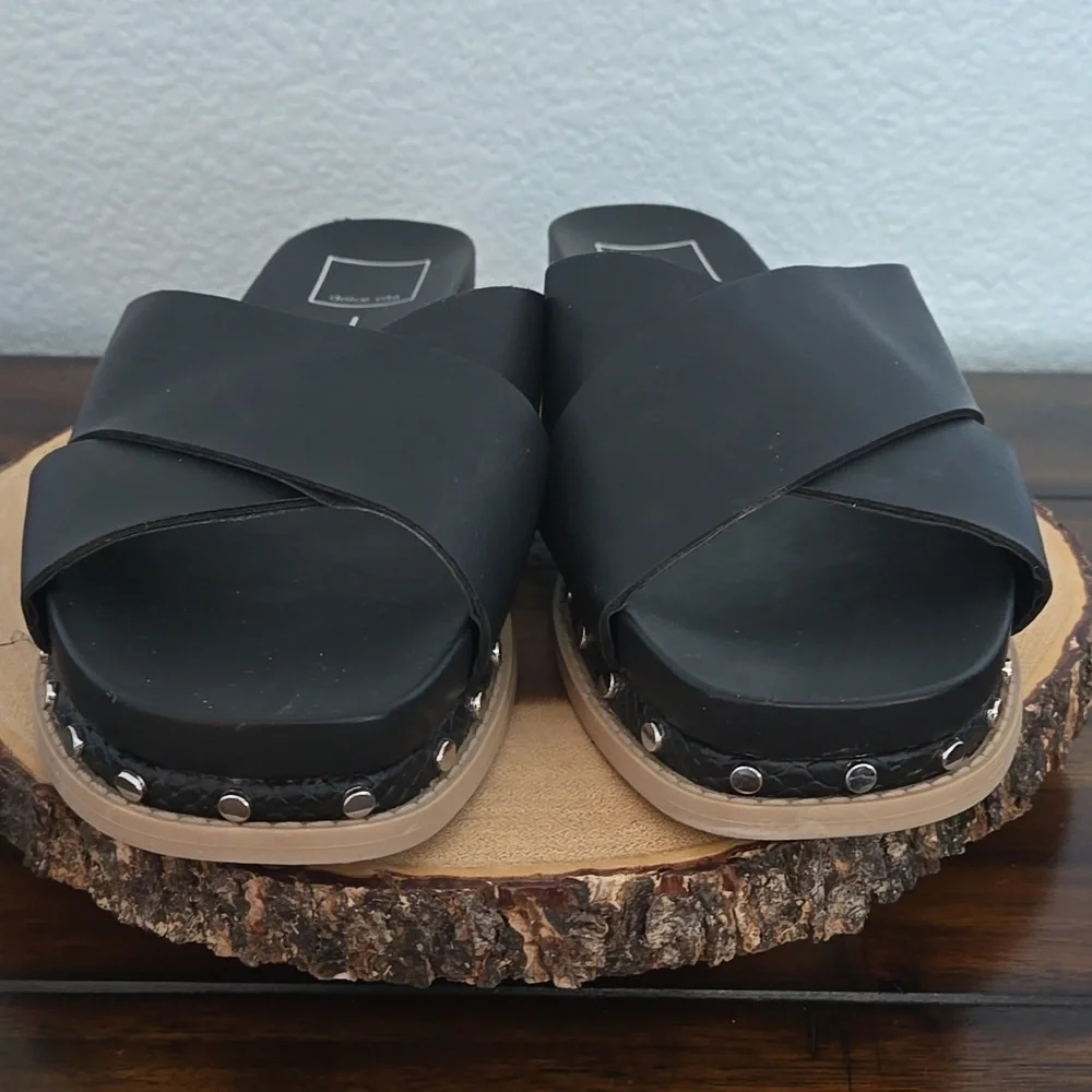 DOLCE VITA Gracy Platform Strap Footbed Sandals In Black Size 10